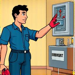 Technicien avec sa boîte à outils.