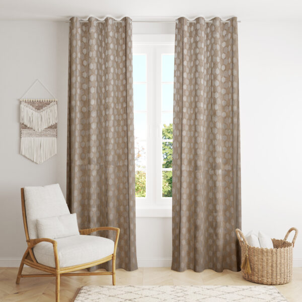 VT 7 Feet Curtain - Heavy Polyester Blackout Drapes Set - (Beige - 84 Inches)